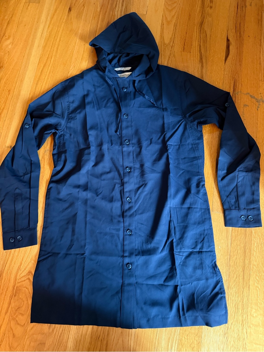Coolibar Women’s Hooded Button-Front Shirt in Navy Blue